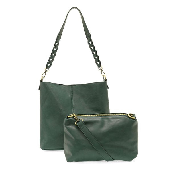 Dark Teal Tessa Convertible Hobo w/Link Shoulder Strap - FINAL SALE