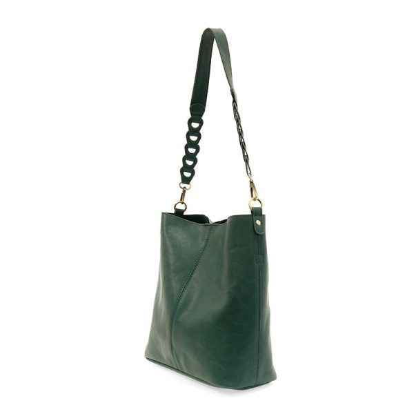 Dark Teal Tessa Convertible Hobo w/Link Shoulder Strap - FINAL SALE