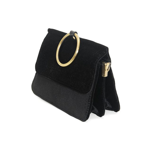 Black Velvet Aria Ring Bag