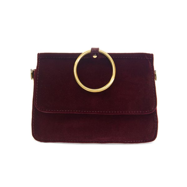 Burgundy Velvet Aria Ring Bag