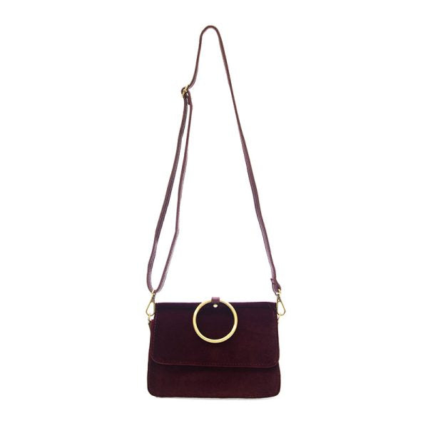 Burgundy Velvet Aria Ring Bag