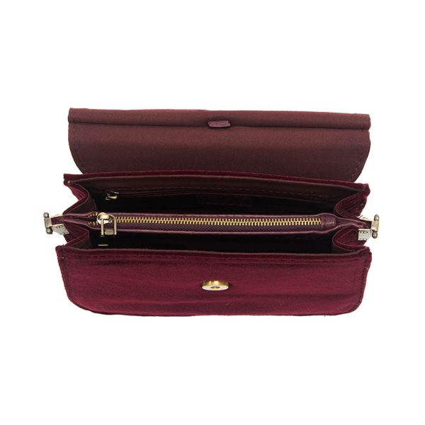 Burgundy Velvet Aria Ring Bag