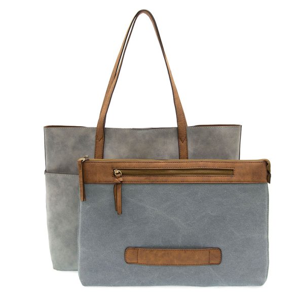 Light Grey Danica Tote w/Laptop Spot - FINAL SALE