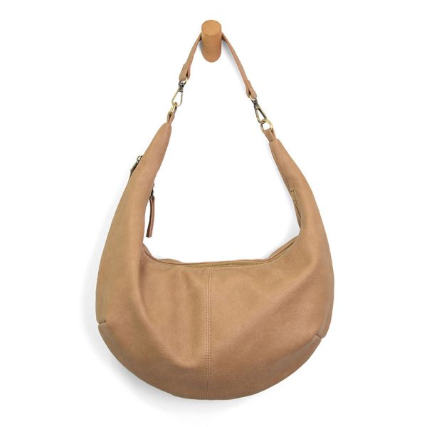 Camel Rhea Slouchy Crescent Shoulder/ Crossbody Bag