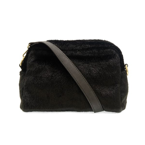 Ginny Black Faux Fur Crossbody