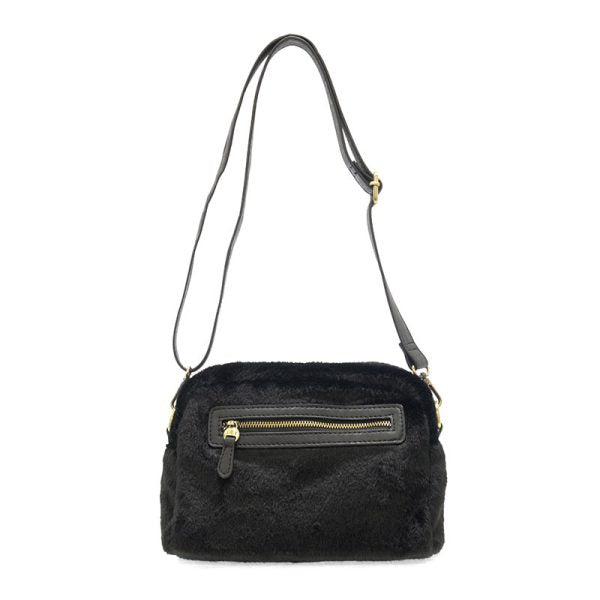 Ginny Black Faux Fur Crossbody