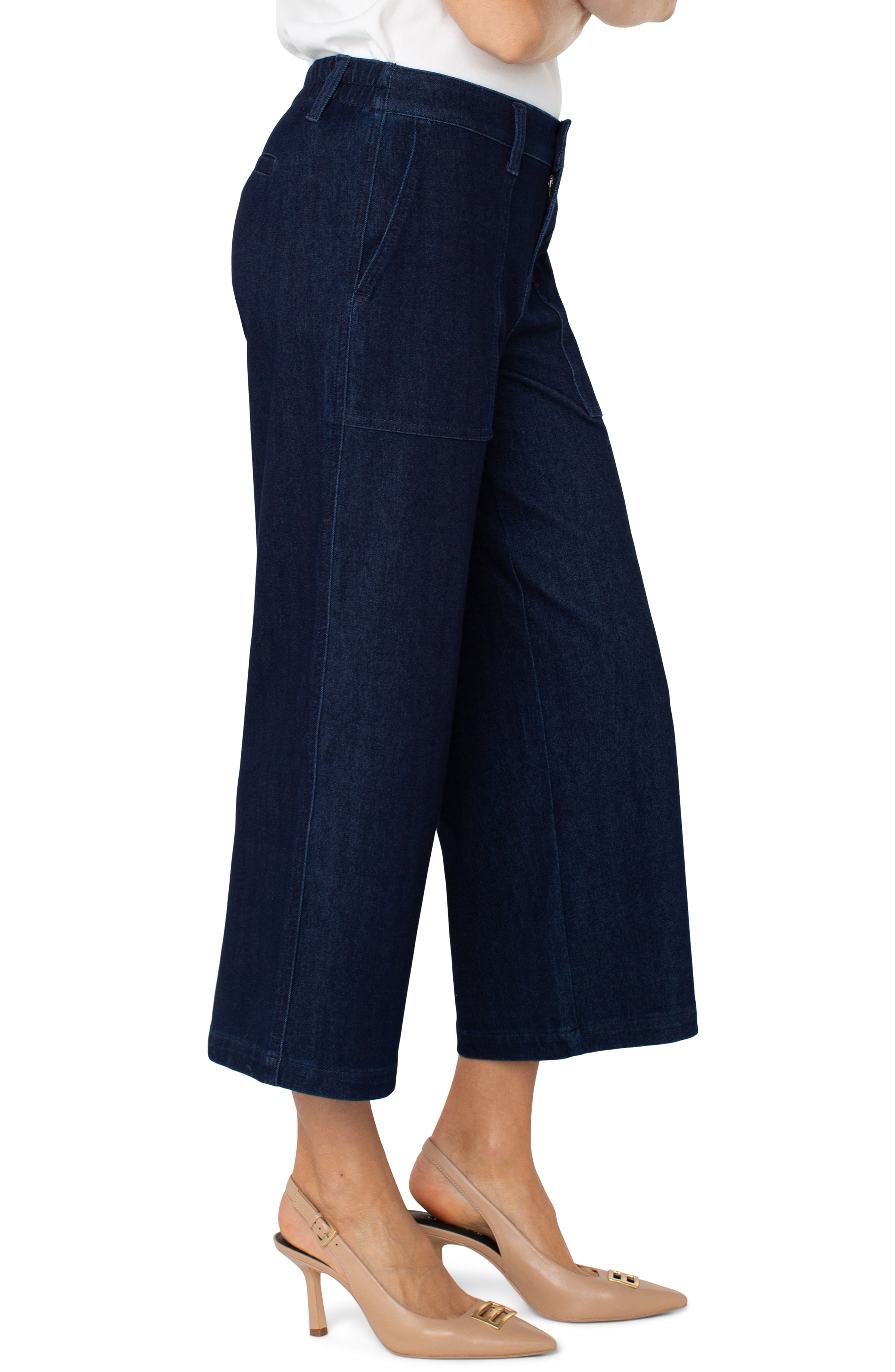 Wide Leg Cargo w/Elastic Back Waistband