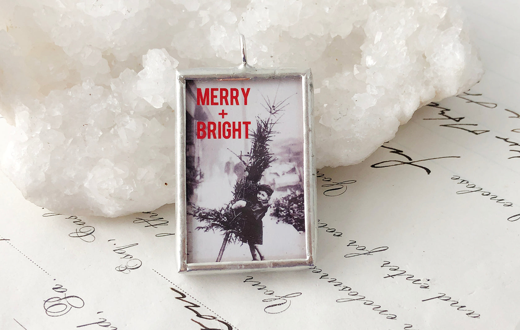 Merry & Bright Holiday Soldered Art Charm 30" Necklace