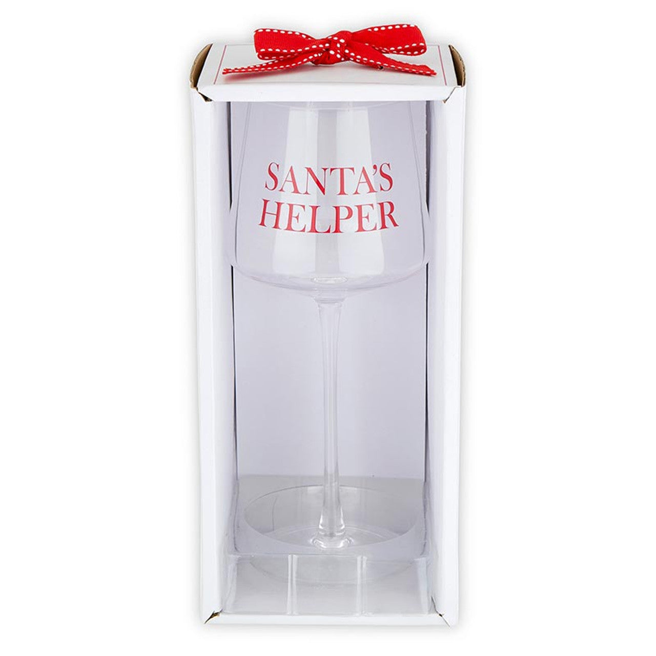 Boxed Santa's Helper Stemmed Wine Glass