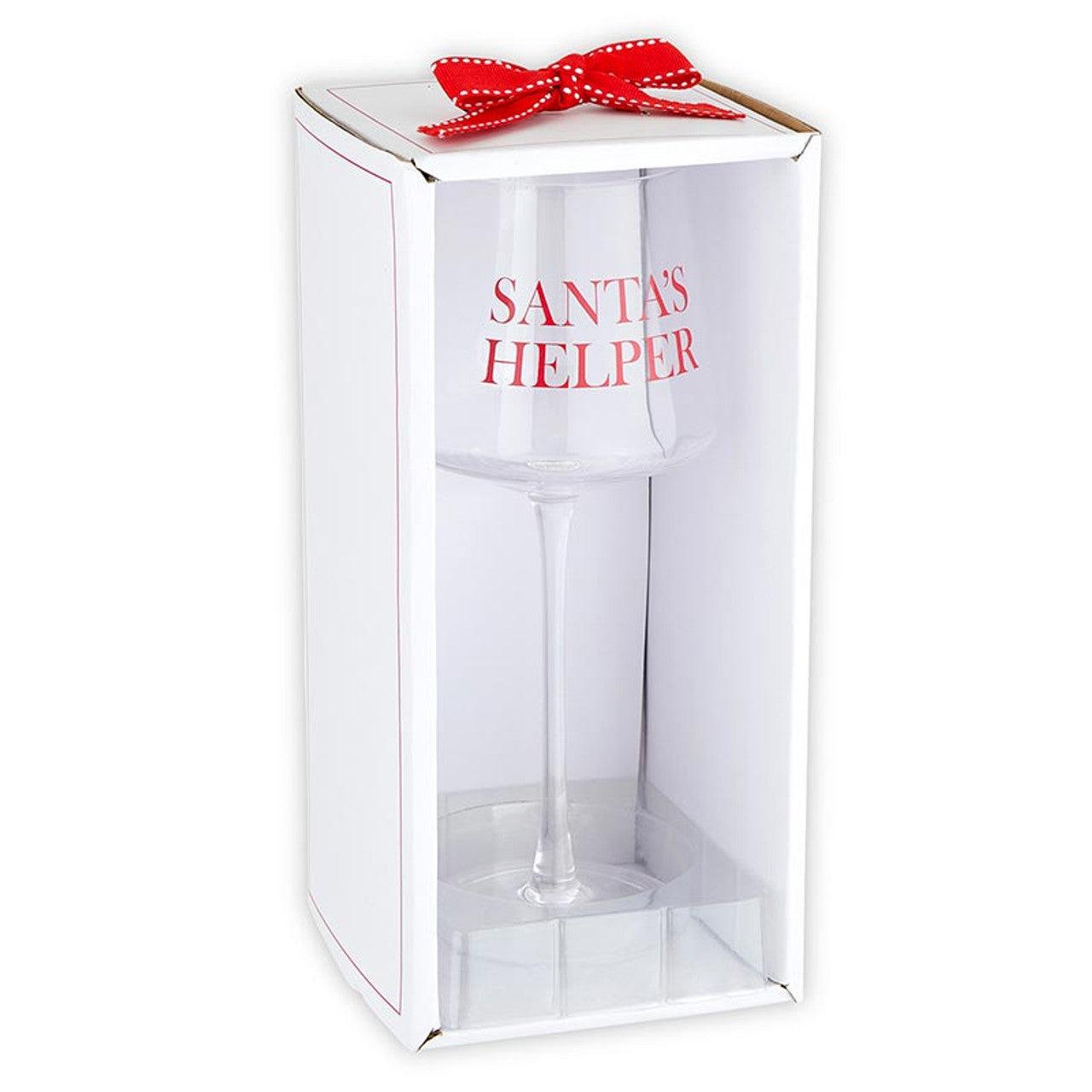 Boxed Santa's Helper Stemmed Wine Glass