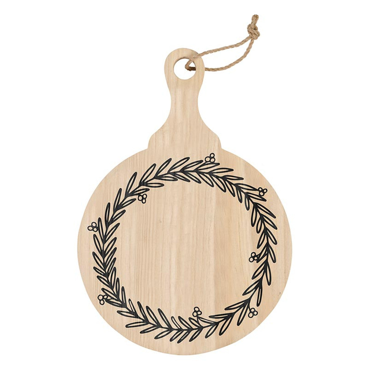 Joy To The World - Large Round Wood Paulownia Serving Board