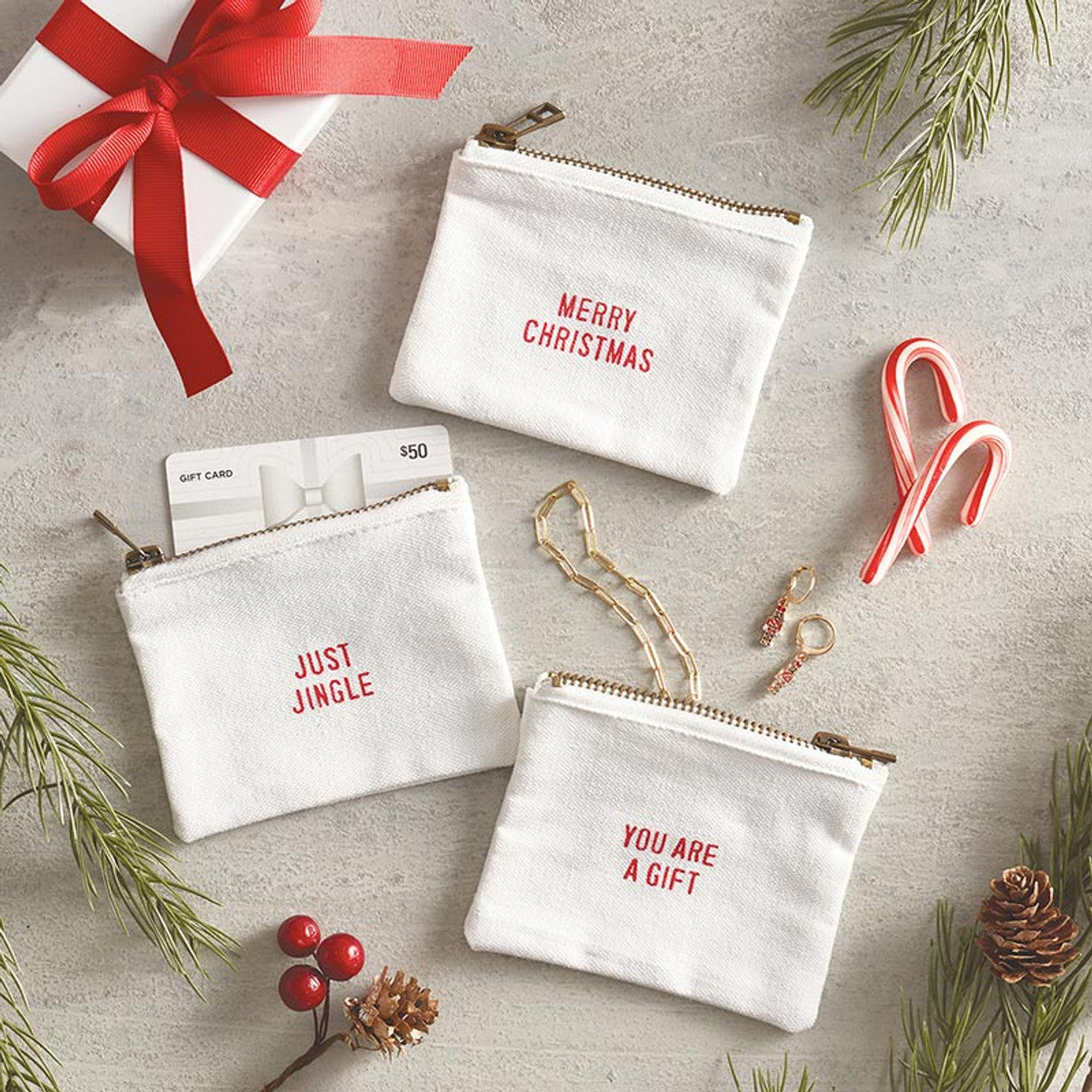 Merry Christmas Gift Card Pouches  - Set of 3