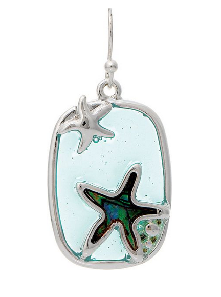 Silver Bluewater Starfish Square Earring