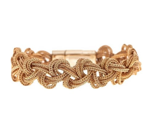 Gold Swirl Braid Chain Magnetic Bracelet