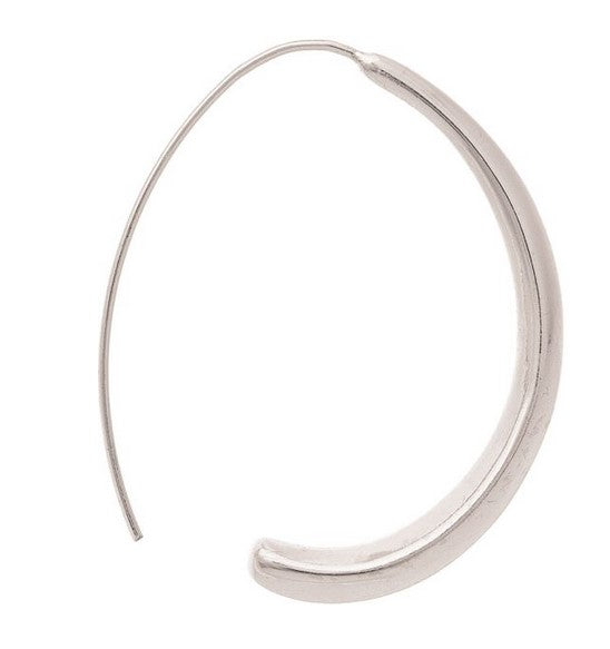 Silver Long Wire Rounded Arc Earring