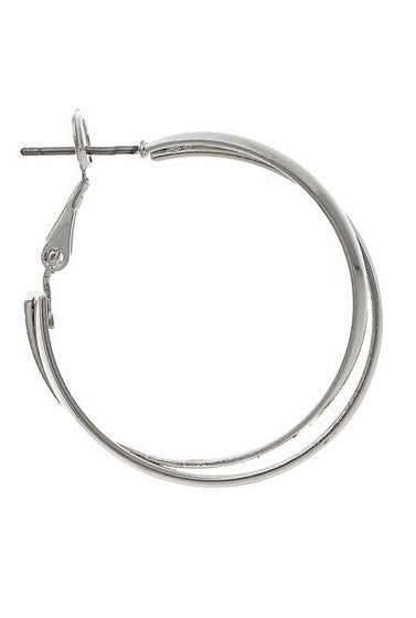 Silver Double Twist Hoop Earring