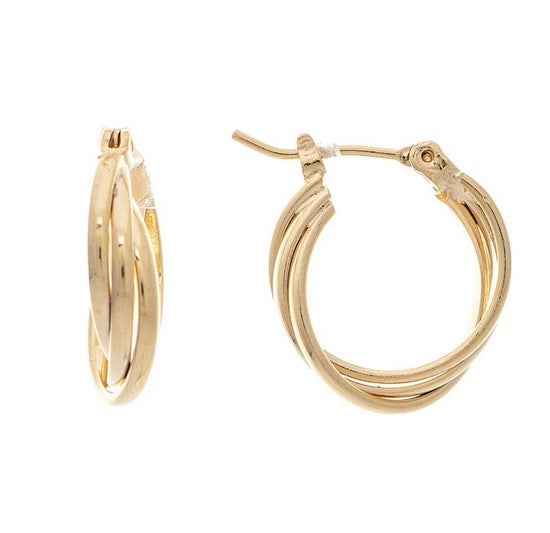 14k Gold Plated Hypoallergenic Twist Wire .50" Hoop Earring