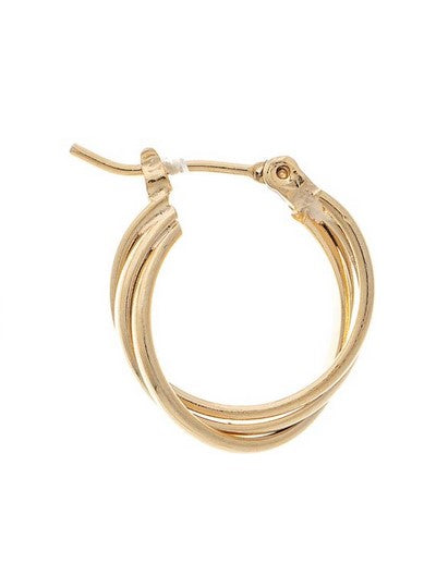 14k Gold Plated Hypoallergenic Twist Wire .50" Hoop Earring