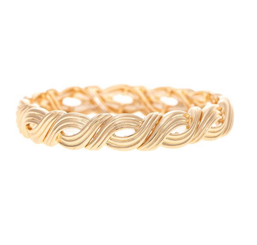 Gold Metal Macrame Look Link Bracelet