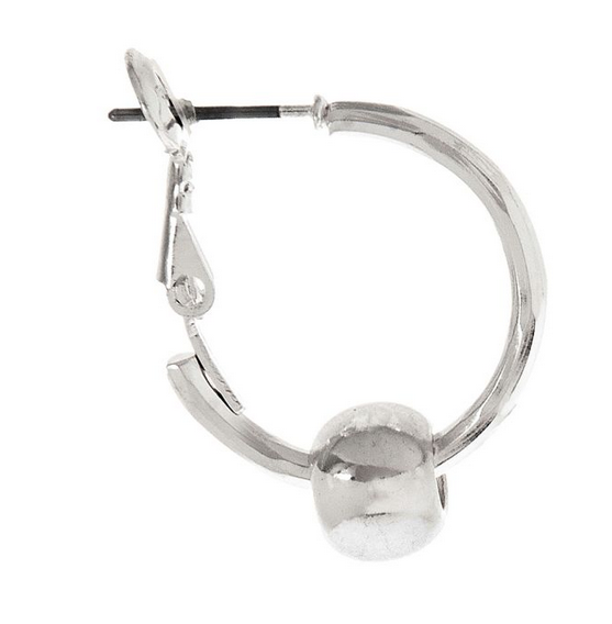 Silver Hoop with Ball Earring