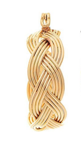 Gold Brass Wire Braid Hoop Earring