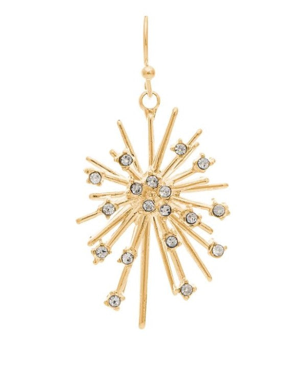 Gold Crystal Supernova Star Earring