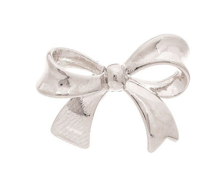 Silver 14k Plated Hypoallergenic Ribbon Bow Post Earring