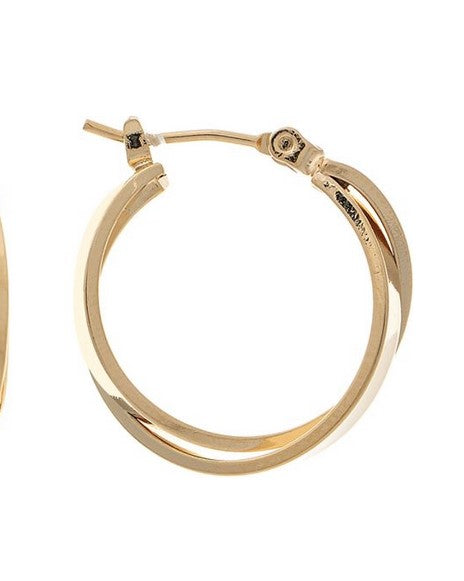 14k Gold Plated Hypoallergenic Crossover .75" Hoop Earring