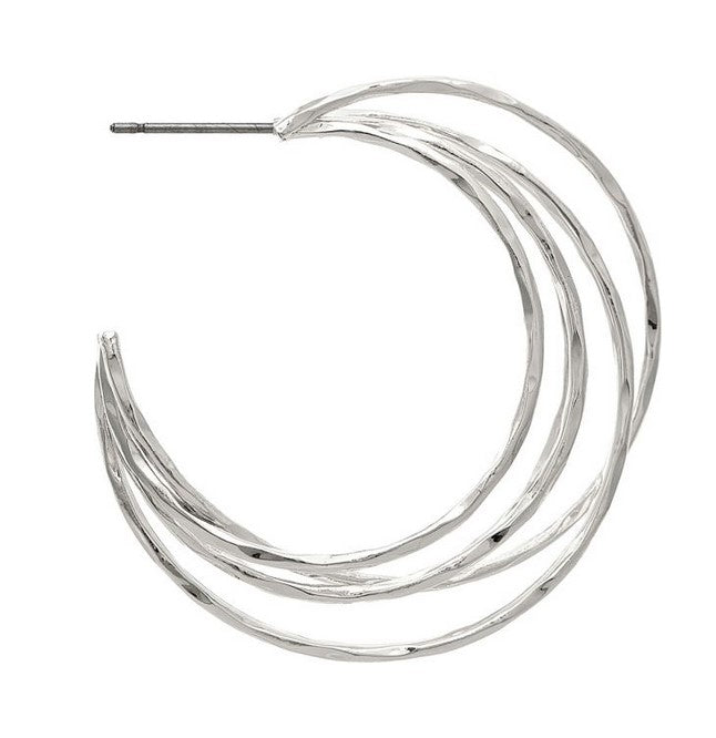 Silver Wired Post Hoops Earring