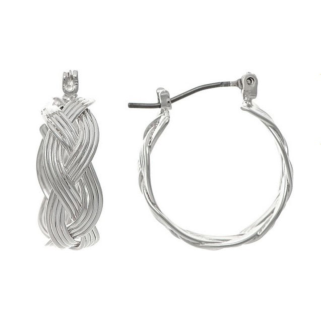 Silver Brass Wire Hoop Earring