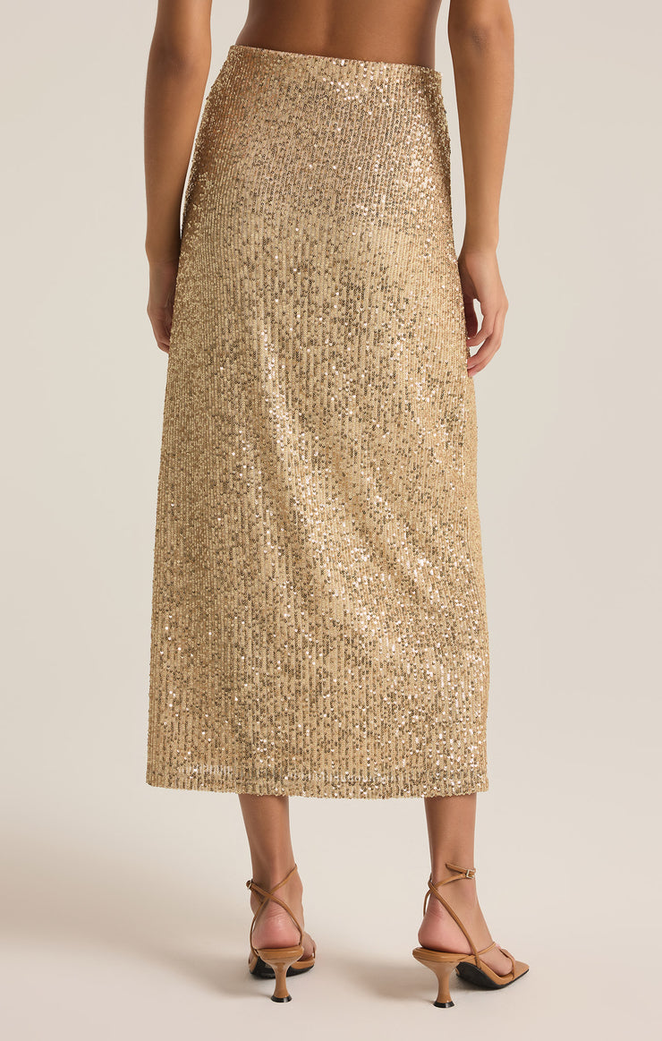 Champagne Saturn Sequin Skirt