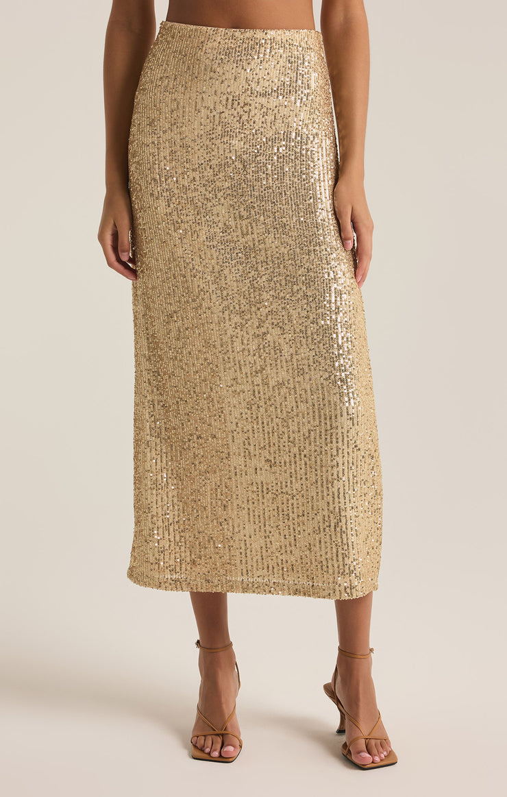 Champagne Saturn Sequin Skirt