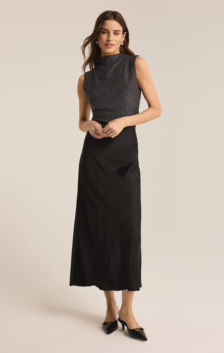 Black Europa Poly Sheen Skirt