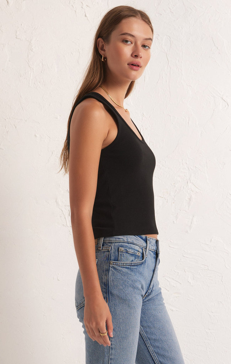 Black Essy Rib Top - FINAL SALE