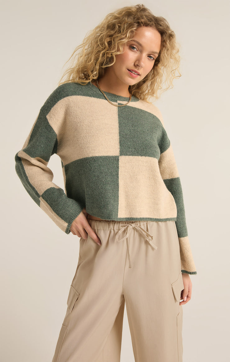 Rosi Palm Green Blocked Sweater