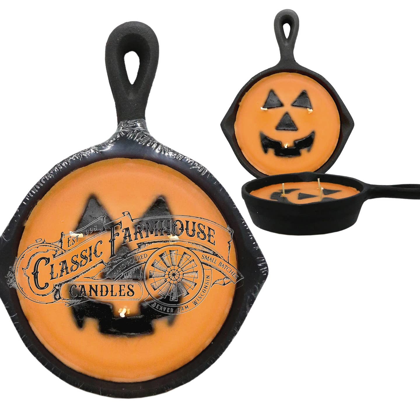 Jackolantern 8 oz Cast Iron Pan Candle