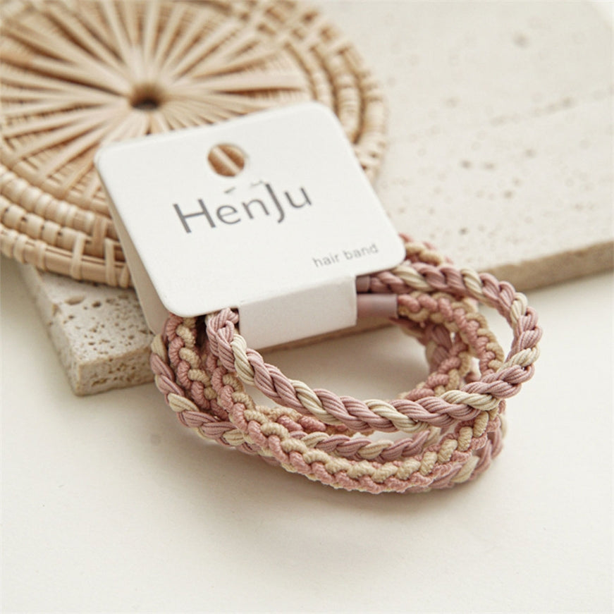 Pink & White 4 Piece Hair Ties