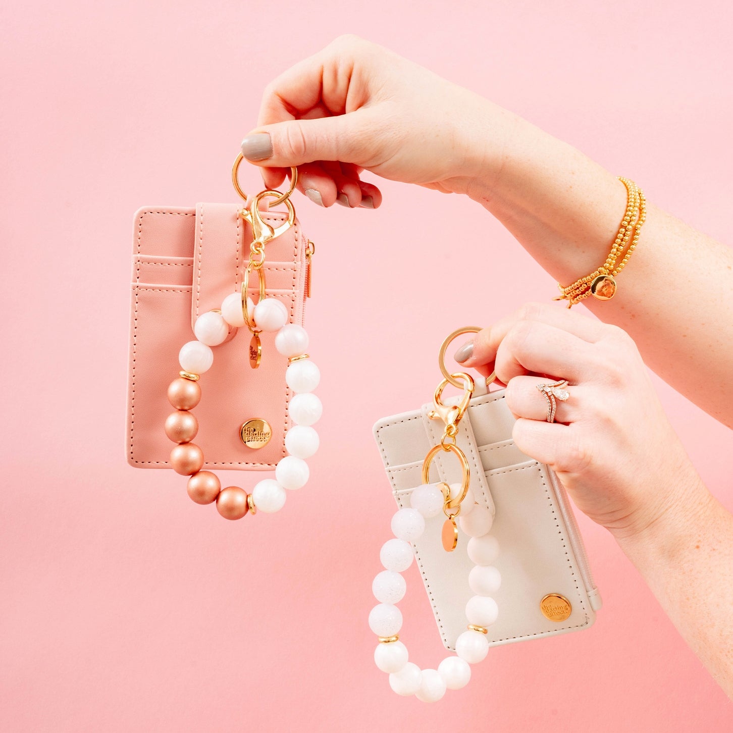 Hands-Free Keychain Wristlet - Pearl