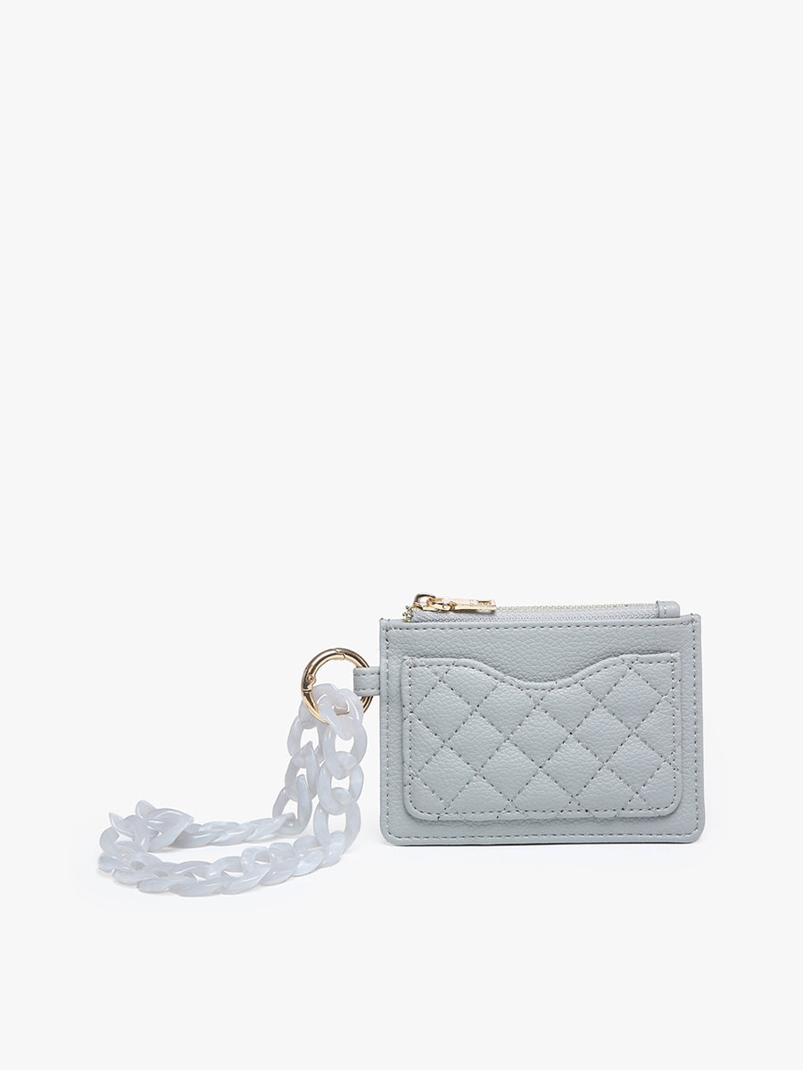 Grey Rhodes Quilted Wallet Keychain