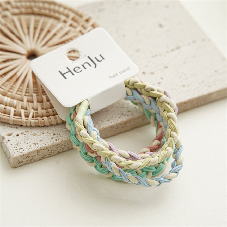 Pastels & White 4 Piece Hair Ties