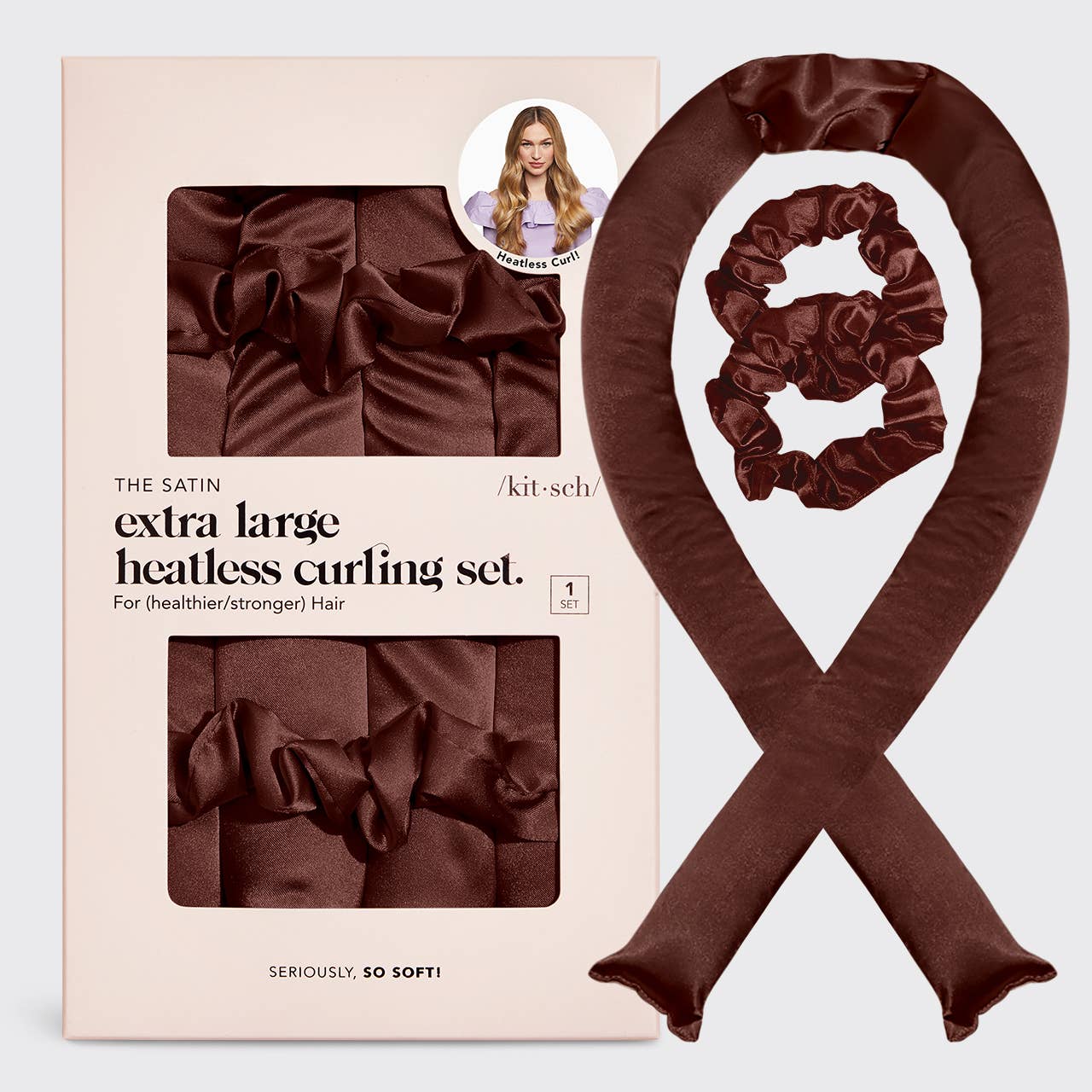 Xl Satin Heatless Curling Set - Chocolate - FINAL SALE