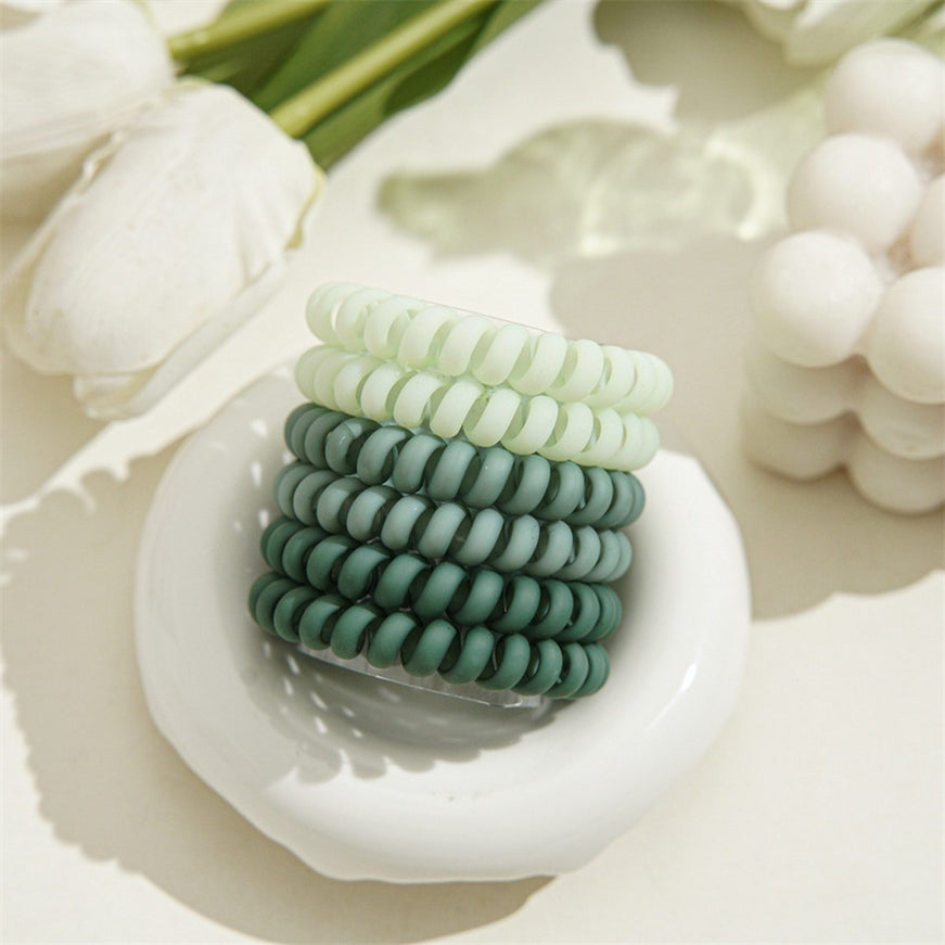 Seafoam High Elastic Frosted Phone Cord Hair Ties