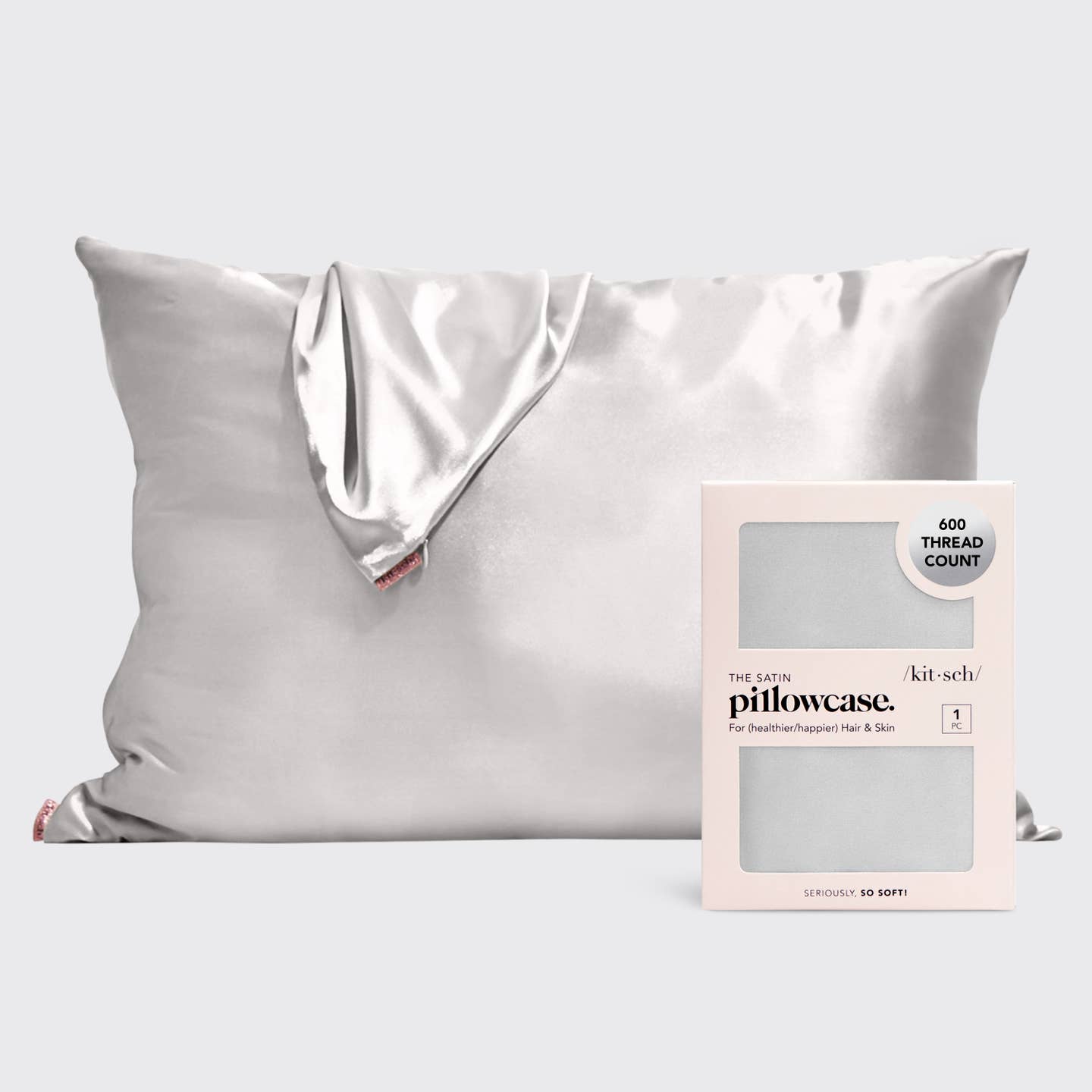 Standard Satin Pillowcase - Silver - FINAL SALE