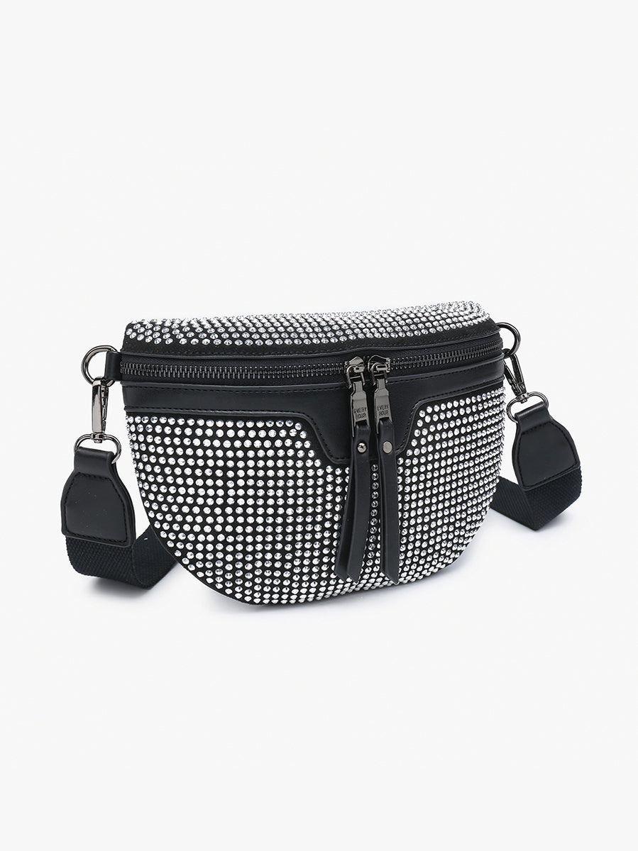 Kai Silver Rhinestone Belt Bag