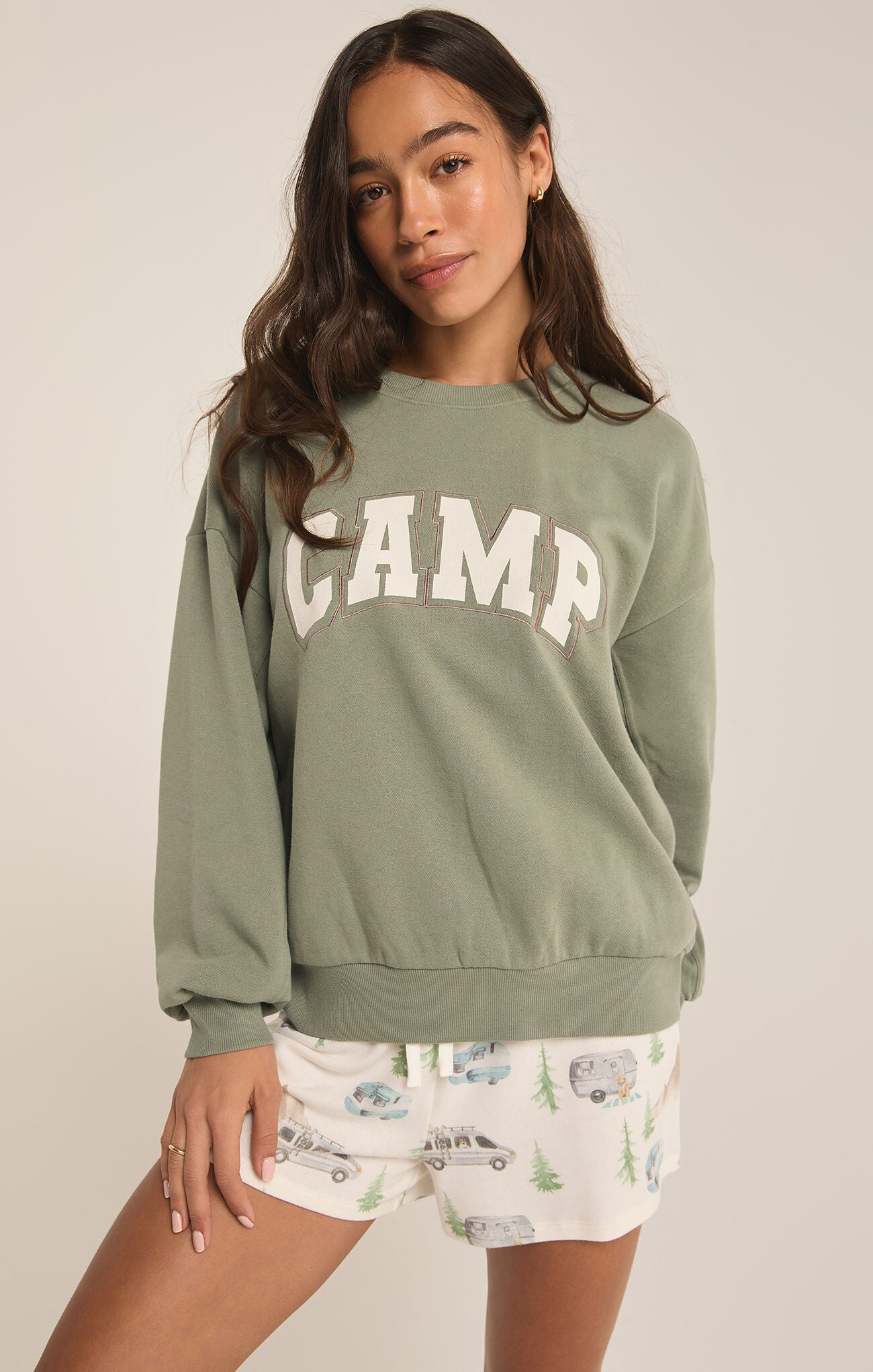 Oversized Camp Sweatshirt Palm Green