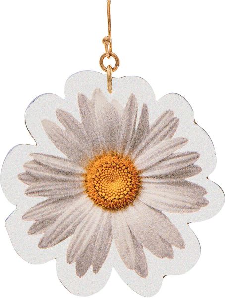 Gold White Acrylic Daisy Flower Earring - FINAL SALE