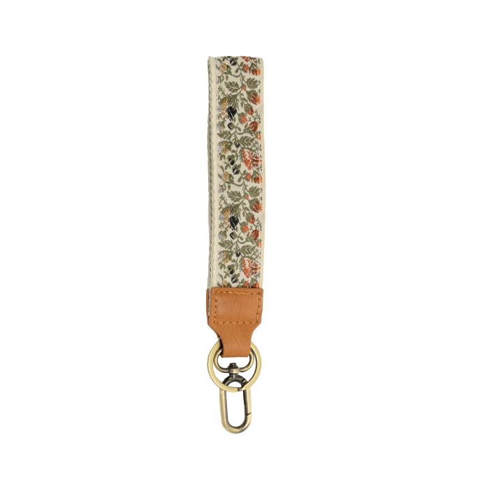 1.2" Autumnal Floral Vines Easy Find Wristlet Keychain