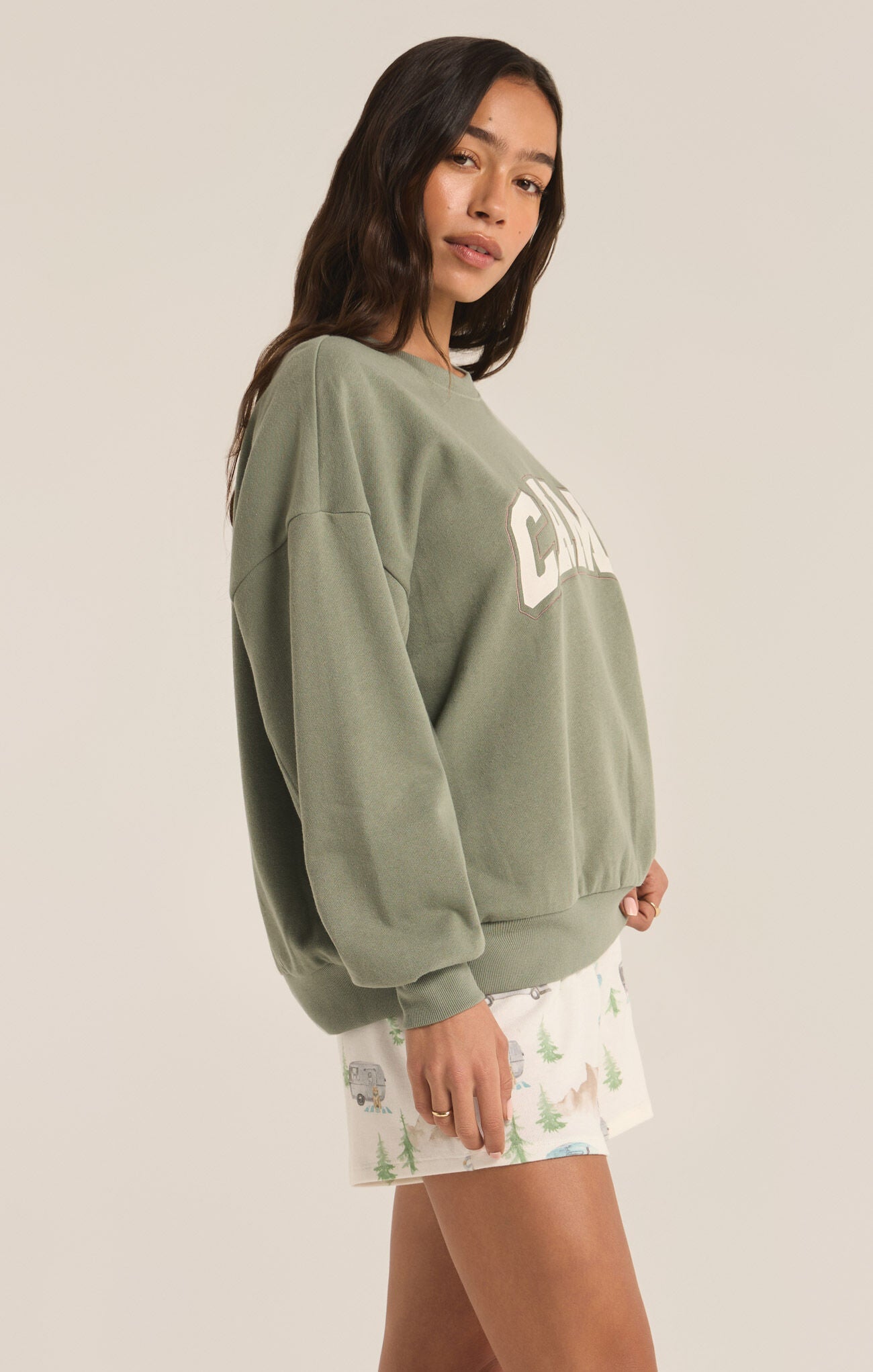 Oversized Camp Sweatshirt Palm Green