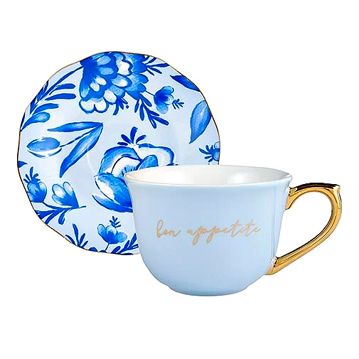 Bon Appetite Teacup & Saucer