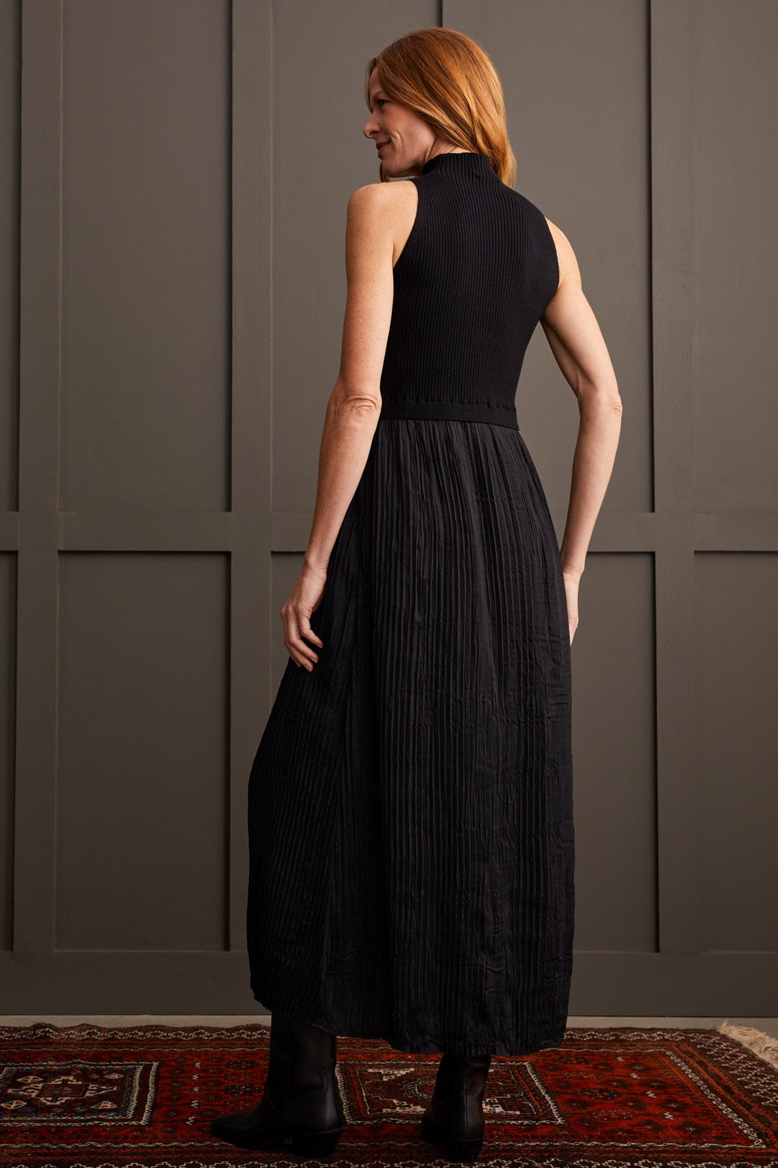 Black Sleeveless Twofer Maxi Dress